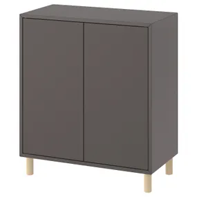 IKEA EKET ЕКЕТ, комбінація шаф із ніжками, темно-сірий / деревина, 70x35x80 см 393.880.00 фото