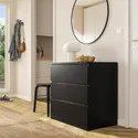 IKEA MALM МАЛЬМ, комод с 3 ящиками, черный и коричневый, 80x78 см 204.035.57 фото thumb №3