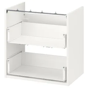 IKEA ENHET ЭНХЕТ, напольный шкаф для раковины,2 ящика, белый, 60x40x60 см 804.405.09 фото