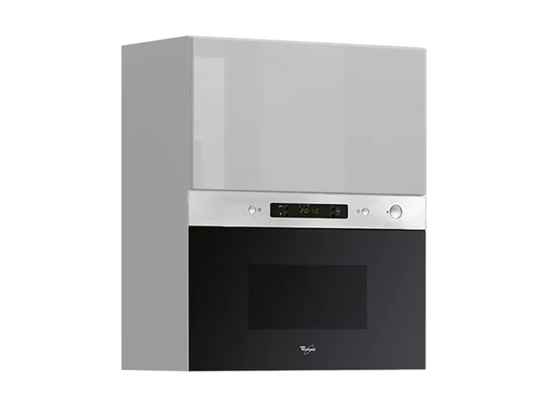 Кухонный шкаф BRW Top Line 60 см с микроволновой печью навесной серый глянцевый, серый гранола/серый глянец TV_GMO_60/72_O_MBNA900-SZG/SP/IX фото №2