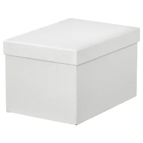 IKEA TJENA ТЙЕНА, коробка для зберігання з кришкою, білий, 18x25x15 см 103.954.21 фото