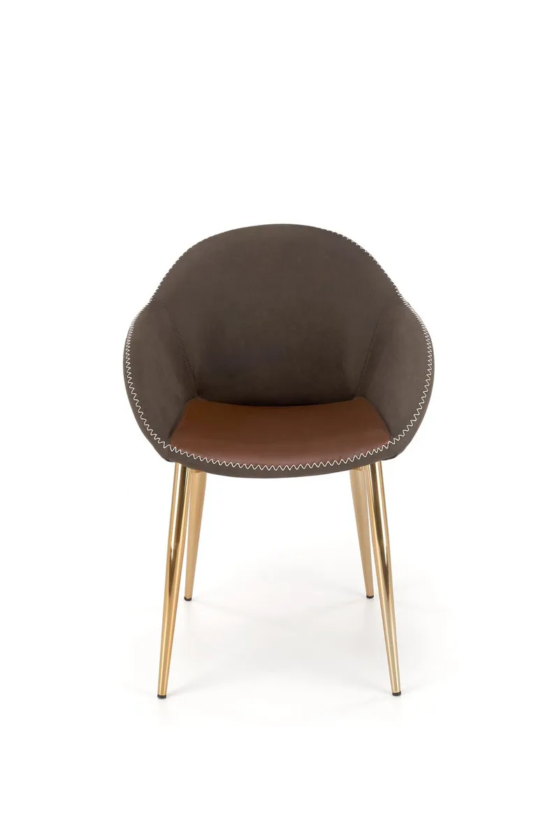 Кухонний стілець HALMAR K304 темно-сірий/коричневий/золотистий хром фото №5