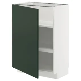 IKEA METOD МЕТОД, напольный шкаф с полками, белый/Гавсторп темно-зеленый, 60x37 см 195.576.21 фото