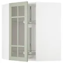 IKEA METOD МЕТОД, кутова настін шафа / об сек / скл двер, білий / Стенсунд світло-зелений, 68x80 см 094.874.31 фото thumb №1