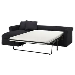 IKEA GRÖNLID ГРЁНЛИД, 3-местный диван-кровать, с шезлонгом/Hillared антрацит 195.364.50 фото