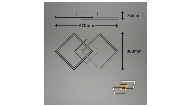 BRW Потолочный светодиодный светильник Frame с диммером золото 084472 фото №6