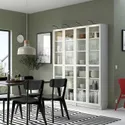 IKEA BILLY БИЛЛИ / OXBERG ОКСБЕРГ, стеллаж, белый/стекло, 160x30x202 см 890.178.32 фото thumb №2