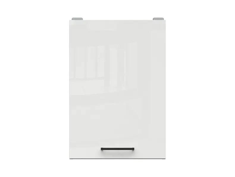 BRW Верхний шкаф для кухни Junona Line 40 см левый/правый мел глянец, белый/мелкозернистый белый глянец G1D/40/57_LP-BI/KRP фото №1