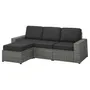 IKEA SOLLERÖN СОЛЛЕРЕН, 3-місний модульний диван для вулиці, з підставкою для ніг темно-сірий / антрацит Ярпен/Дувхольмен 993.264.29 фото