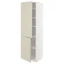 IKEA METOD МЕТОД, высокий шкаф с полками / 2 дверцы, белый / гавсторпский бежевый, 60x60x200 см 794.652.99 фото