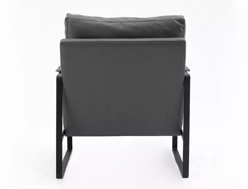 Кресло мягкое с металлическим каркасом SIGNAL FOCUS Buffalo, экокожа: серый фото №12