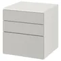 IKEA SMÅSTAD СМОСТАД / PLATSA ПЛАТСА, комод с 3 ящиками, белый / серый, 60x57x63 см 193.875.63 фото