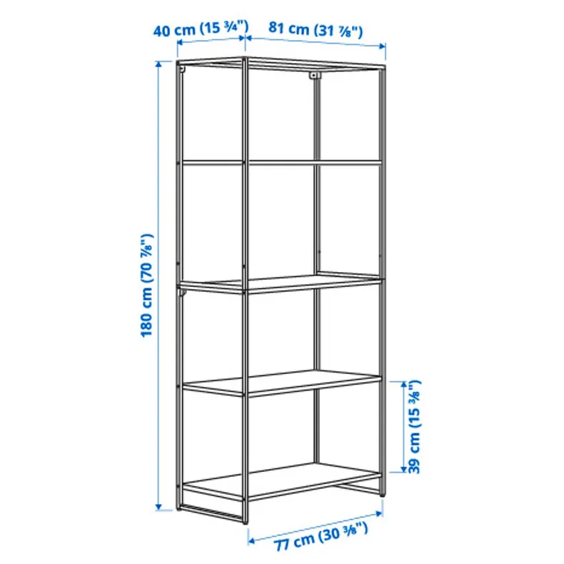 IKEA JOSTEIN ЙОСТЕЙН, стеллаж, внутренний / наружный / металлический белый, 81x40x180 см 194.372.09 фото №4