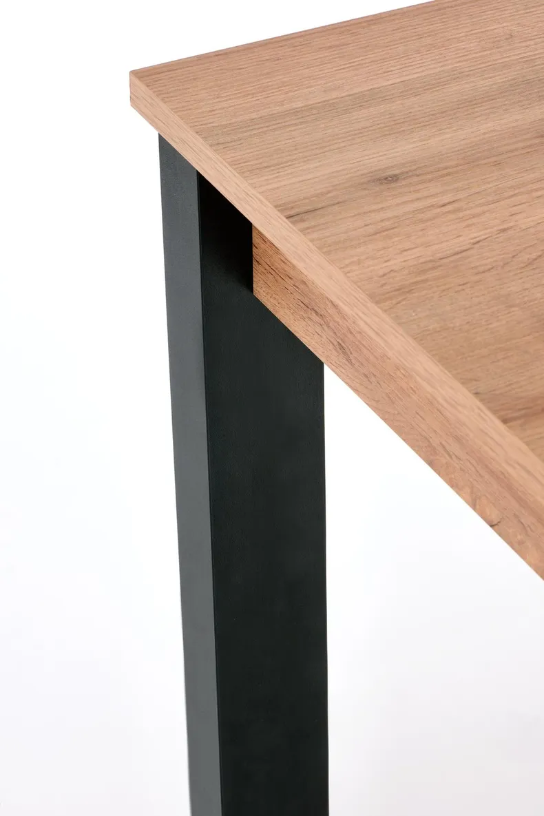Обеденный стол раскладной HALMAR GINO 100-135x60 см, столешница - дуб вотан, ножки - черные фото №10