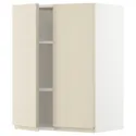 IKEA METOD МЕТОД, навесной шкаф с полками / 2дверцы, белый / светло-бежевый глянцевый Voxtorp, 60x80 см 094.651.65 фото thumb №1
