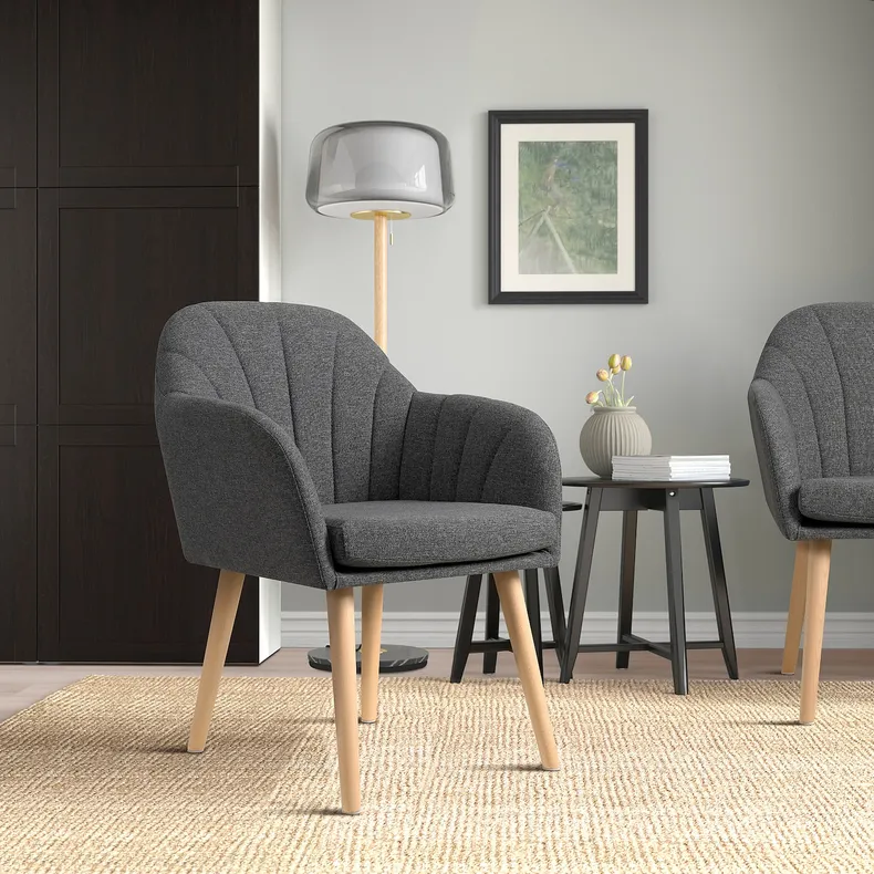 IKEA BÄSTDAL БЭСТДАЛЬ, кресло, Окрашенный в средне-серый цвет 705.064.40 фото №2
