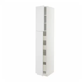 IKEA METOD МЕТОД / MAXIMERA МАКСІМЕРА, висока шафа, 2 дверцят / 4 шухляди, білий / стенсундський білий, 40x60x220 см 194.587.96 фото