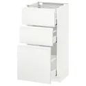 IKEA METOD МЕТОД / MAXIMERA МАКСИМЕРА, напольный шкаф с 3 ящиками, белый / Воксторп матовый белый, 40x37 см 591.128.35 фото thumb №1