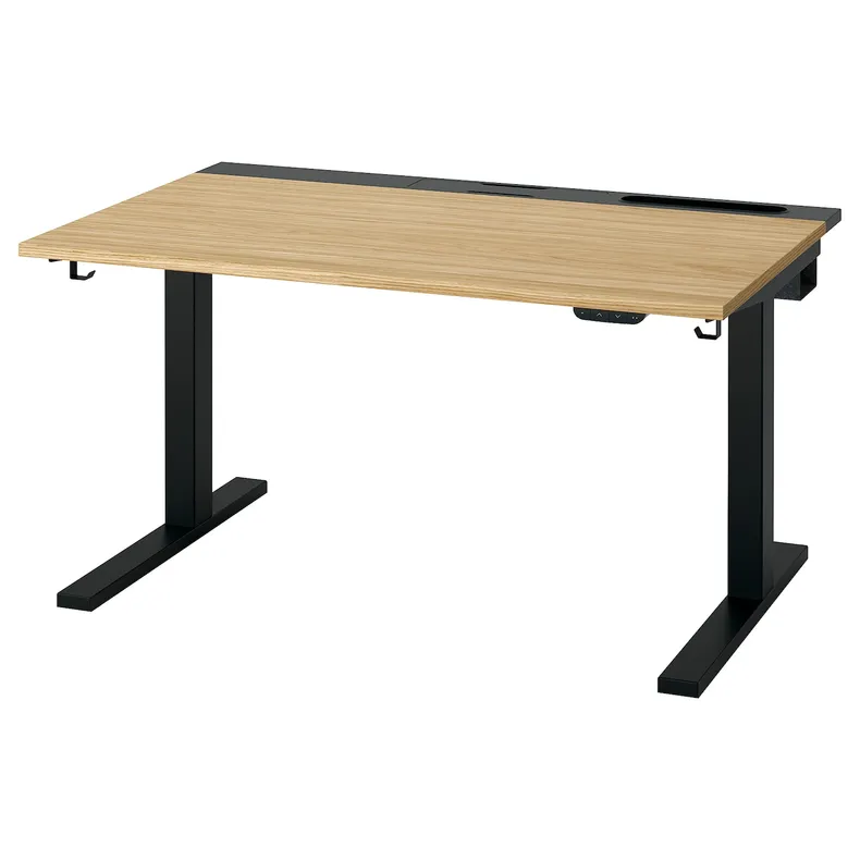 IKEA MITTZON МІТТЗОН, стіл регульований, електричний okl дуб / чорний, 120x80 см 495.277.84 фото №2