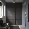 IKEA SKYTTA СКЮТТА / BOAXEL БОАКСЕЛЬ, гардероб із розсувними дверцятами, чорний двобічний/МЕХАМН темно-сірий, 177x65x240 см 395.232.39 фото thumb №2