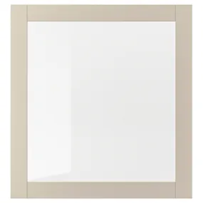 IKEA SINDVIK СИНДВИК, стеклянная дверь, Светло-серый беж/прозрачное стекло, 60x64 см 104.909.27 фото