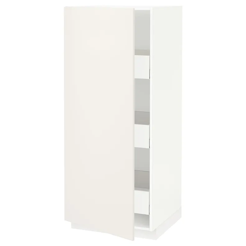 IKEA METOD МЕТОД / MAXIMERA МАКСІМЕРА, висока шафа із шухлядами, білий / ВЕДДІНГЕ білий, 60x60x140 см 193.542.37 фото №1