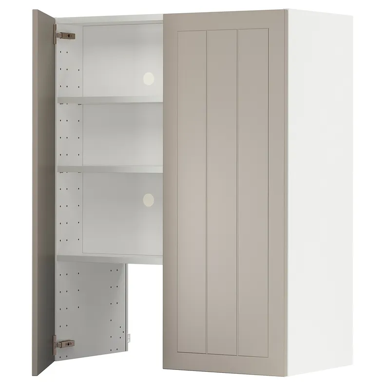 IKEA METOD МЕТОД, навесной шкаф д / вытяжки / полка / дверь, белый / Стенсунд бежевый, 80x100 см 595.042.92 фото №1