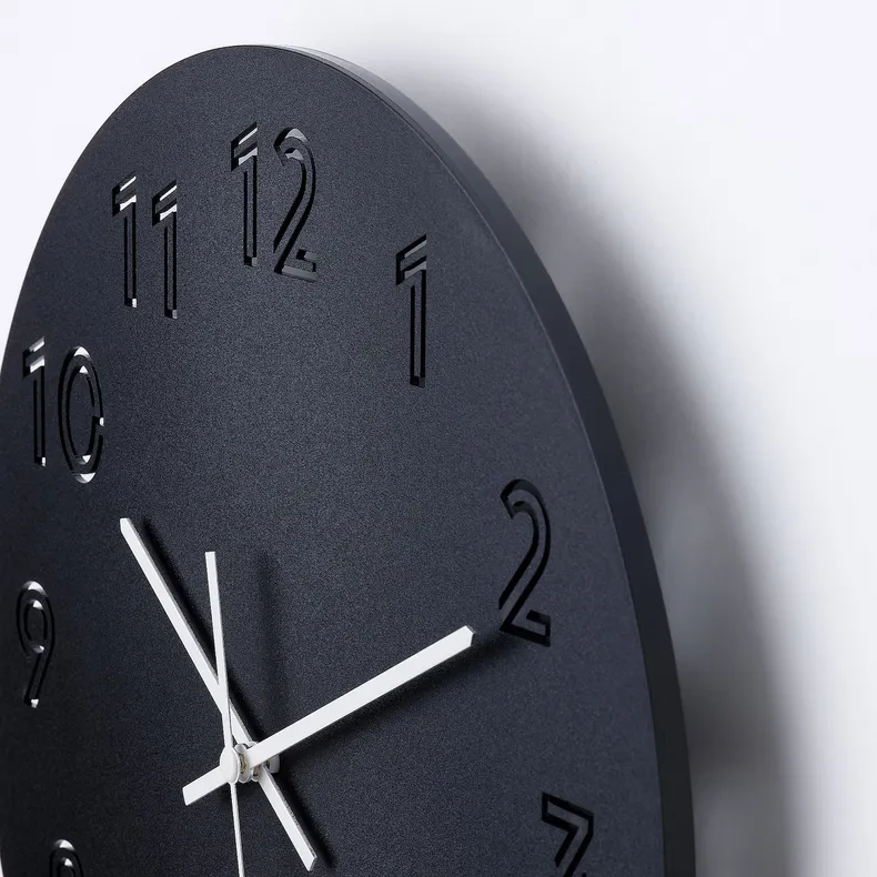 IKEA TUNNIS ТУННІС, настінний годинник, низьковольтний / чорний, 30 см 005.404.85 фото №4