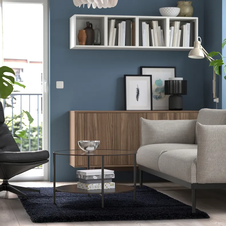 IKEA VOLLERSLEV ВОЛЛЕРСЛЕВ, килим, довгий ворс, темно-синій, 133x195 см 904.925.74 фото №3
