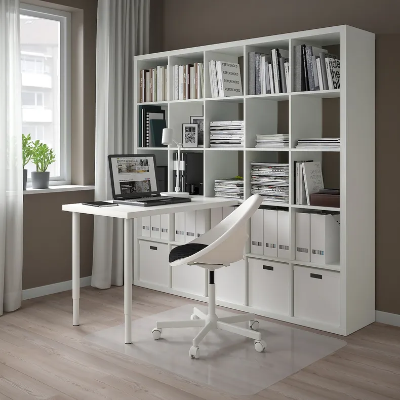 IKEA KALLAX КАЛЛАКС / LINNMON ЛІННМОН, письмовий стіл, комбінація, білий, 182x139x182 см 094.816.98 фото №2