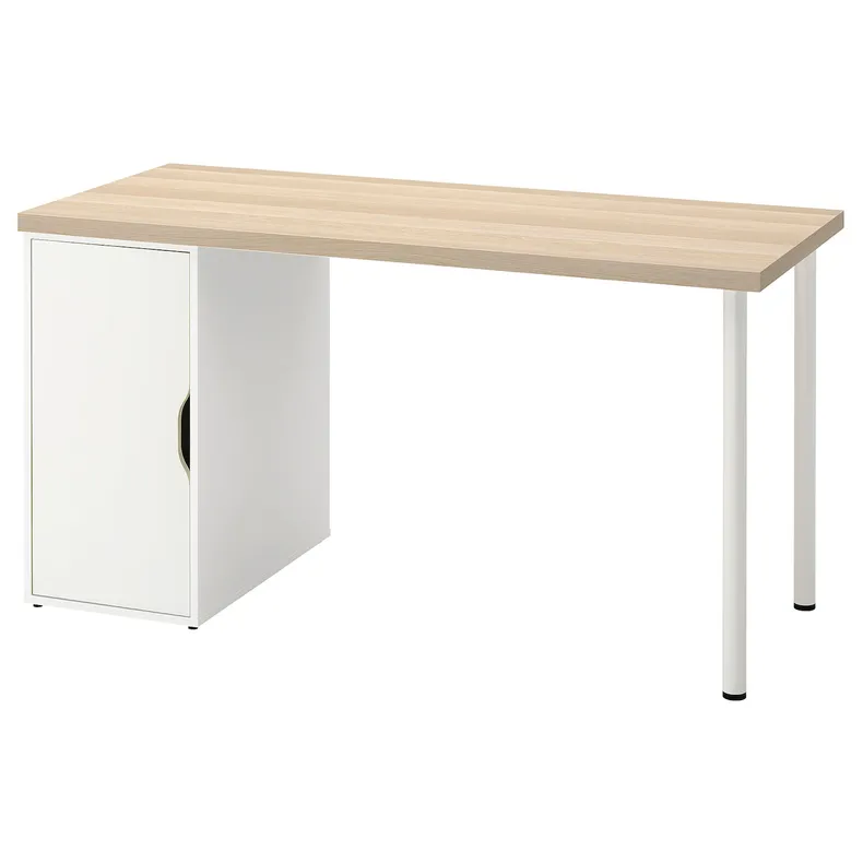 IKEA LAGKAPTEN ЛАГКАПТЕН / ALEX АЛЕКС, письмовий стіл, біла морилка / під дуб білий, 140x60 см 395.216.45 фото №1