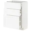 IKEA METOD МЕТОД / MAXIMERA МАКСИМЕРА, напольный шкаф с 3 ящиками, белый Энкёпинг / белая имитация дерева, 60x37 см 994.734.44 фото thumb №1
