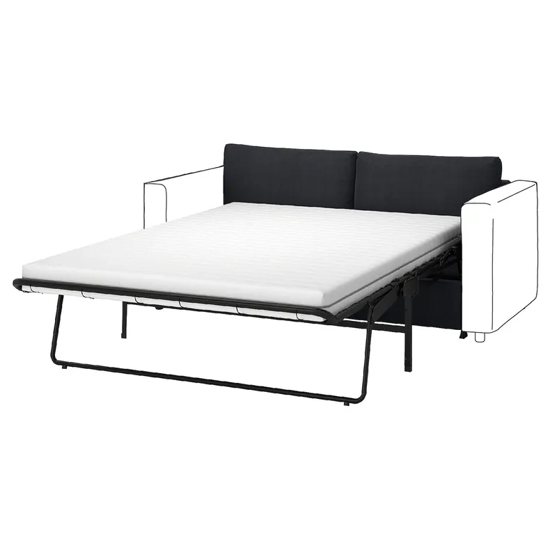 IKEA VIMLE ВИМЛЕ, секция 2-местного дивана-кровати, Саксемара черно-синяя 195.372.37 фото №1