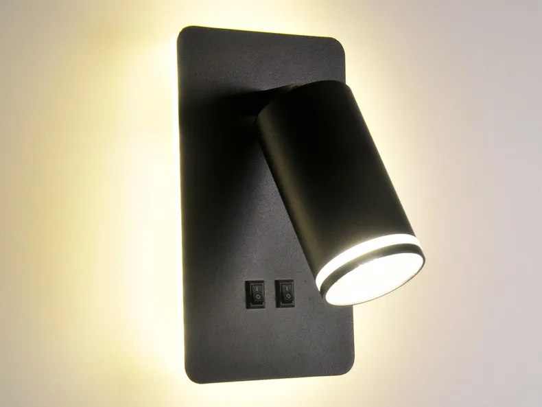 BRW Настінний світильник Paris LED алюміній чорний 093373 фото №2