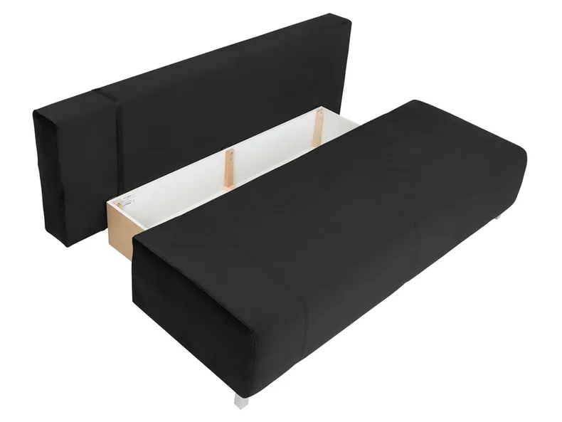 BRW Тримісний розкладний диван Kinga III з ящиком для зберігання чорний, Rain 30 Black / Print Peacock 02 Multicolor SO3-KINGA_III-LX_3DL-G5_B85286 фото №4