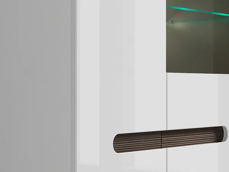 BRW Шкаф с LED подсветкой BRW AZTECA TRIO, 145х90х41 см, белый глянец SFK1W1D/14/9-BI/BIP фото №5