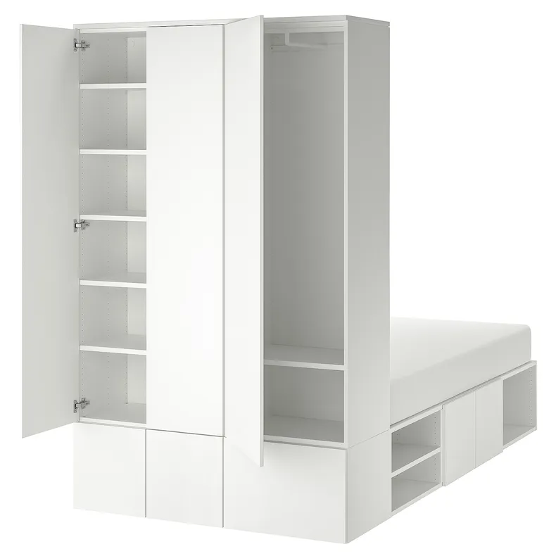 IKEA PLATSA ПЛАТСА, каркас ліжка 10 дверцят, білий, 143x244x223 см 293.365.54 фото №1