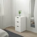 IKEA NORDLI НОРДЛІ, комод із 3 шухлядами, білий, 40x76 см 392.398.35 фото thumb №2