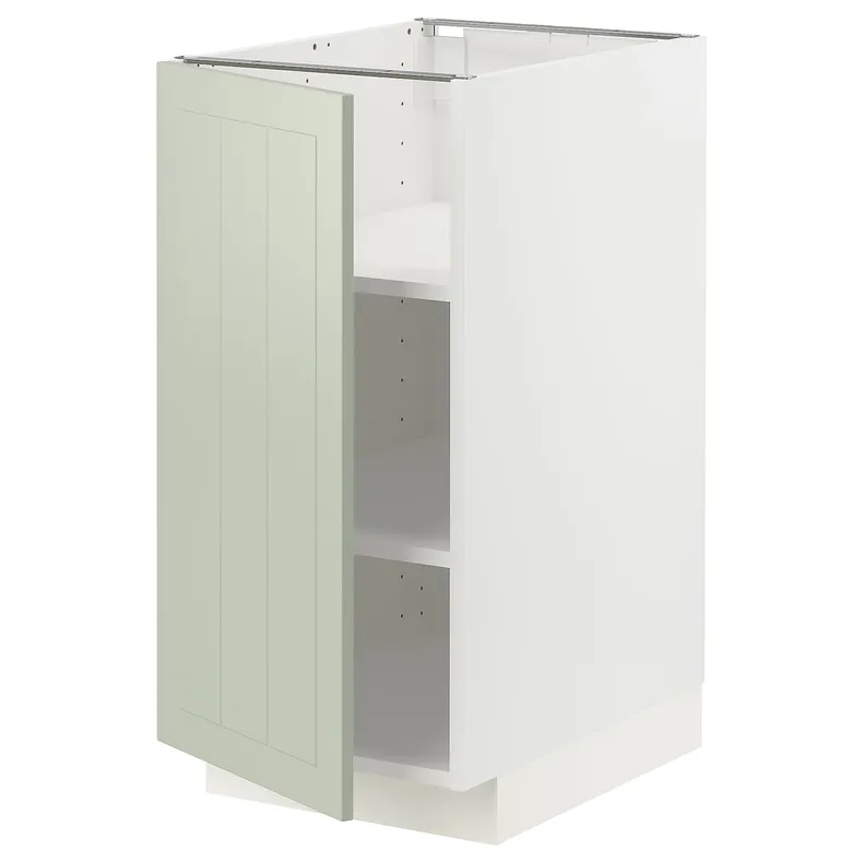 IKEA METOD МЕТОД, напольный шкаф с полками, белый / светло-зеленый, 40x60 см 694.868.67 фото №1