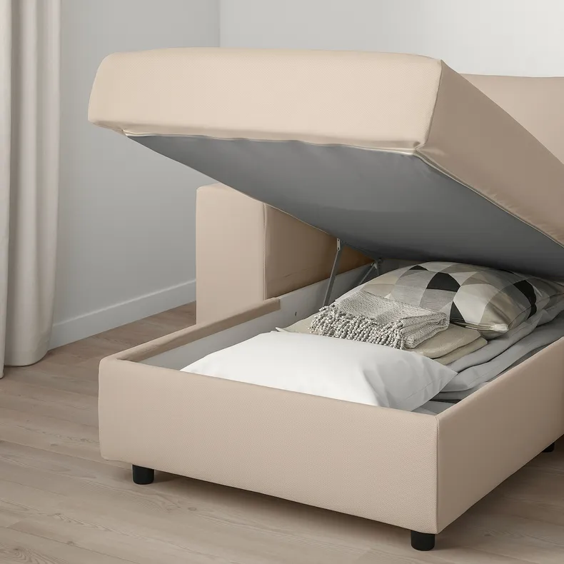 IKEA VIMLE ВИМЛЕ, 3-местный диван-кровать с козеткой, с широкими подлокотниками / Галларп бежевый 795.370.84 фото №4