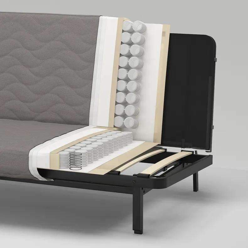 IKEA NYHAMN НІХАМН, 3-місний диван-ліжко, матрац з блоком незалежних пружин / КНІСА сірий / бежевий 893.063.61 фото №6