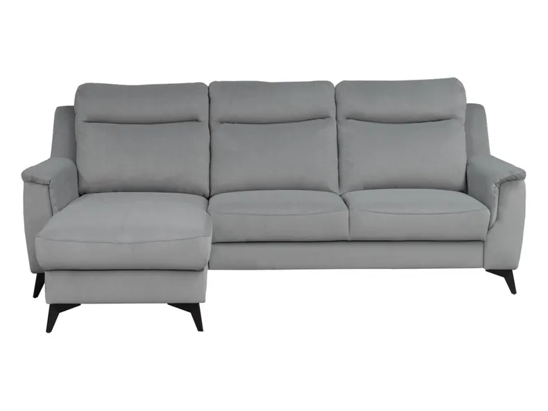 BRW Угловой диван Leo с ящиком для хранения велюровый серый, Матовый бархат 85 NA-LEO-REC/BK_2F-TK1_B24045 фото №1
