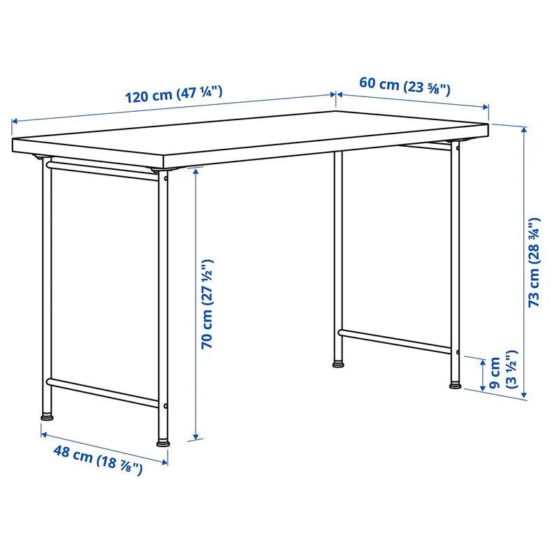 IKEA LAGKAPTEN ЛАГКАПТЕН / SPÄND СПЭНД, письменный стол, белый, 120x60 см 495.636.25 фото №5