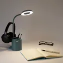 IKEA BRUNBÅGE БРУНБОГЕ, рабочая лампа, светодиодная, с контейнером может быть затемненным / бирюзовым 605.421.70 фото thumb №2
