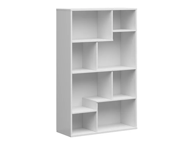 BRW Книжкова шафа Tetrix 88 см з 8 полицями біла, білий глянець REG/140/90-BIP фото №1