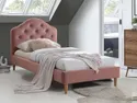 Кровать односпальная бархатная SIGNAL CHLOE VELVET, Bluvel 52 - античный розовый, 90x200 см фото thumb №2