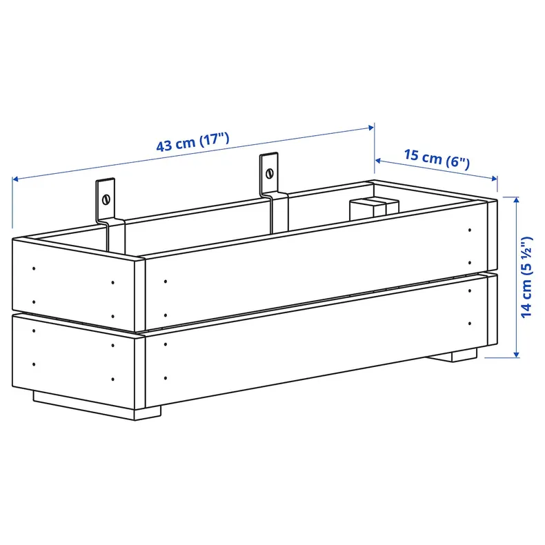 IKEA STJÄRNANIS, квітковий ящик, акація зовнішня, 43x15 см 605.847.73 фото №5