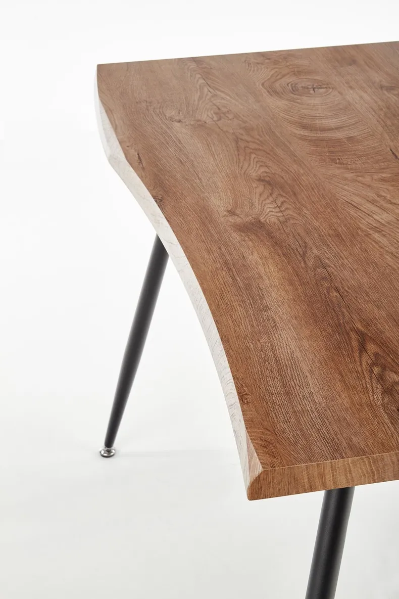 Кухонный стол HALMAR LARSON 120x80 см, столешница - натуральный дуб, ножки - черные фото №10