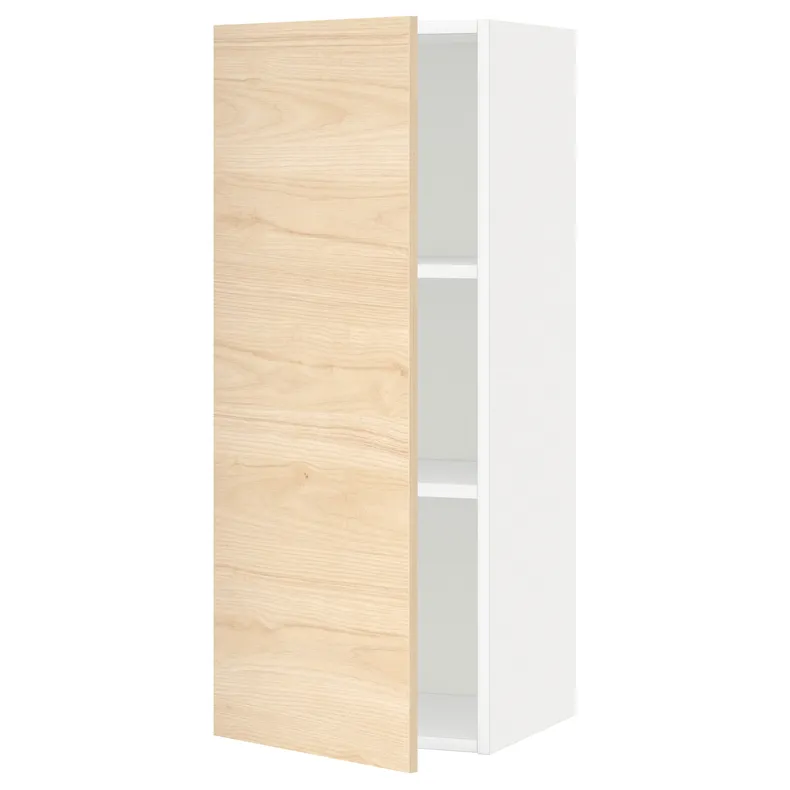 IKEA METOD МЕТОД, навесной шкаф с полками, белый / аскерсундский узор светлый ясень, 40x100 см 194.670.60 фото №1
