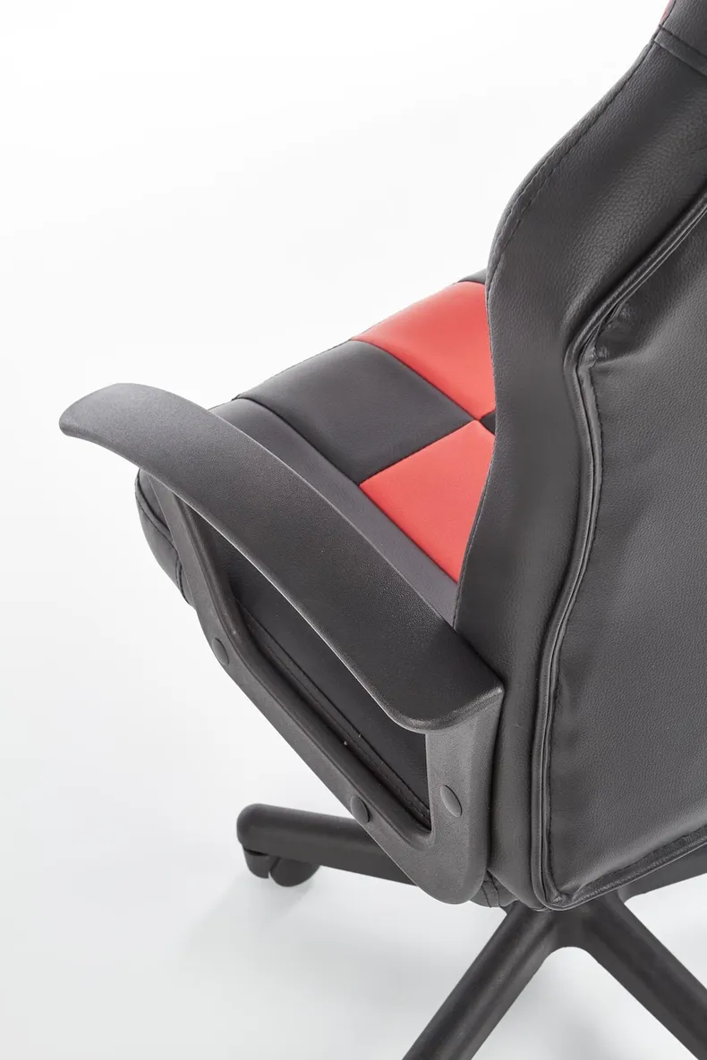 Кресло компьютерное офисное вращающееся HALMAR STORM черный/красный, экокожа фото №6